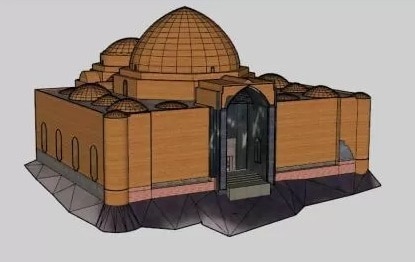 پلان مسجد کبود تبریز ؛ نقشه اتوکد مسجد کبود و اسکچاپ سه بعدی [DWG]